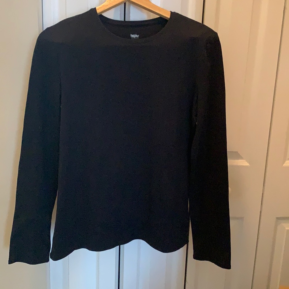 Black long sleeve top, great for warmth layering